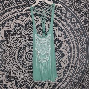 Teal Tribal Print Tank